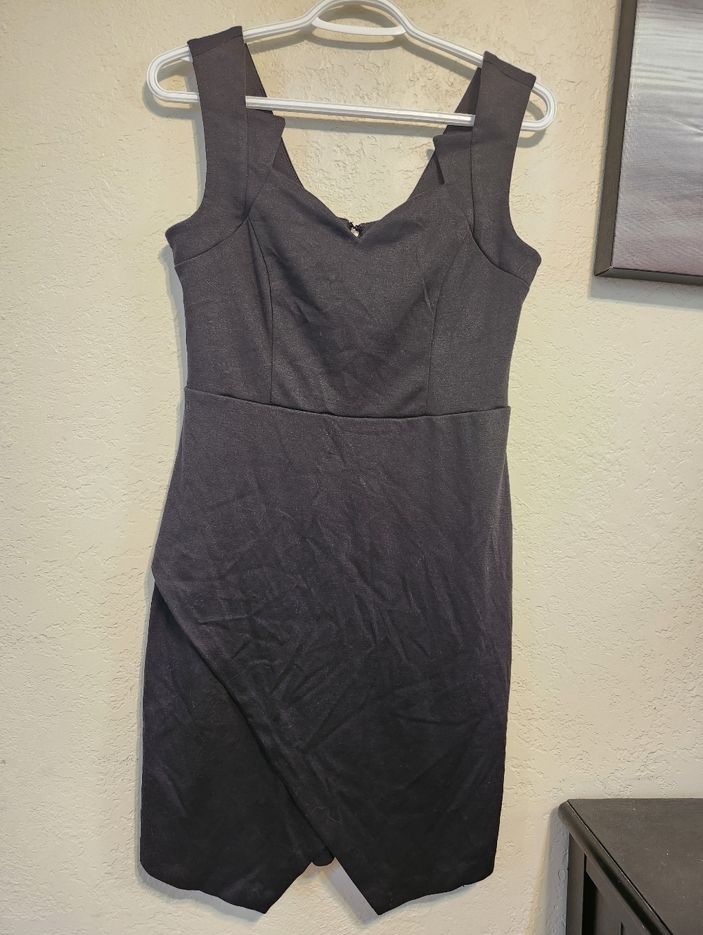 Suzy Shier Classic Black Sleeveless Sheath Mini-Midi Dress Medium